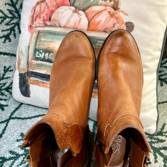 Franco Sarto Tan Leather Ankle Booties - Picture 8 of 11